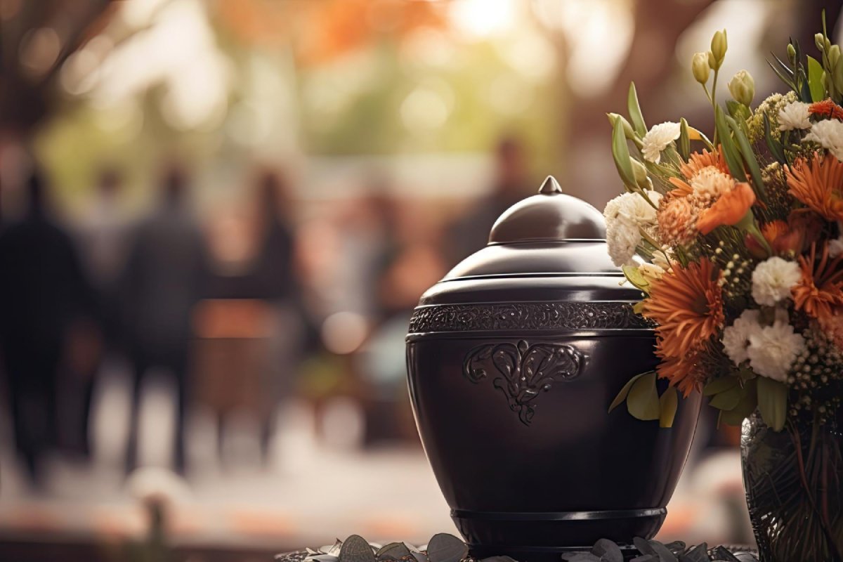 decorated-burial-urn-funeral-with-flowers